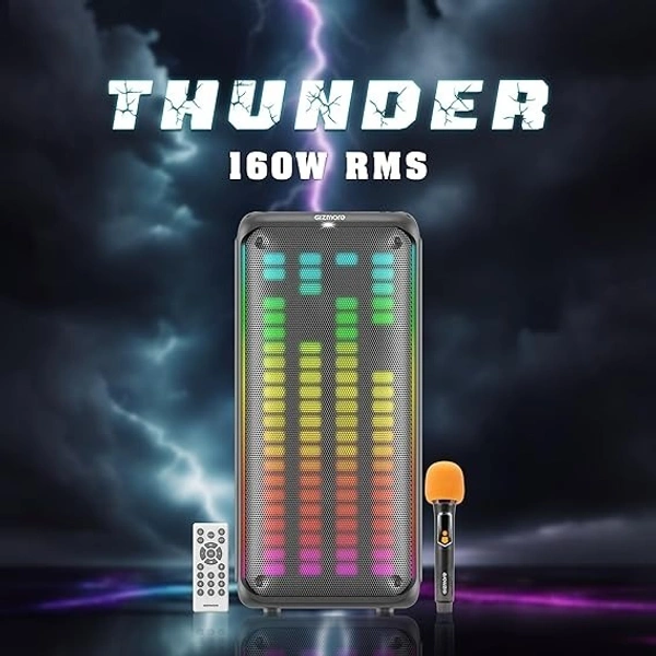 GIZMORE THUNDER 160W HIGH BASS PARTY SPEAKER - Black