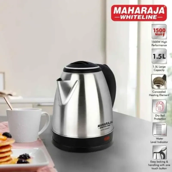 MAHARAJA WHITELINE VIVA SMART 1.5LITRE ELECTRIC KETTLE 1500 WATT - Gray, 30, 30, 25
