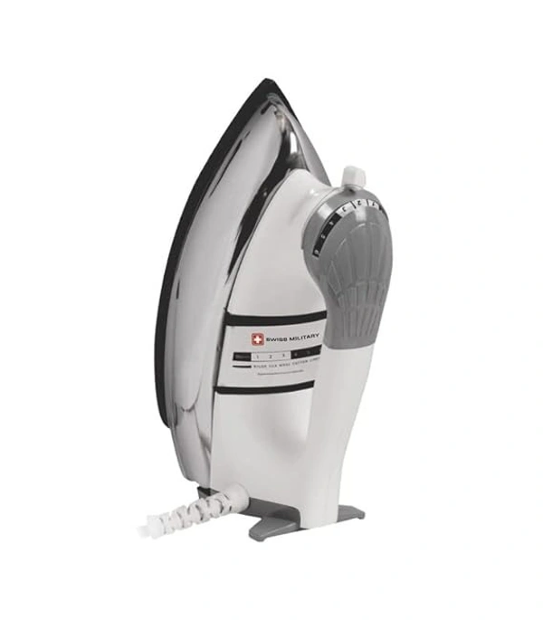 SWISS MILITARY Luxura Plancha Heavyweight Dry Iron 1000 Watts - White, 26, 11, 23