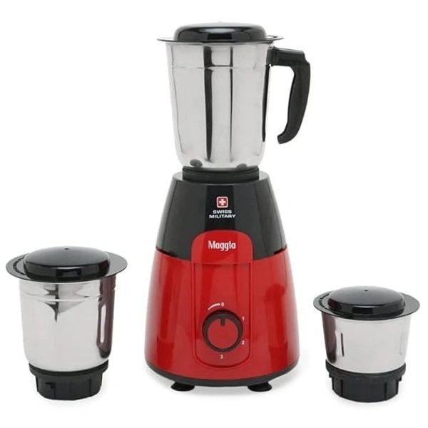 SWISS MILITARY MAGGIA MIXER GRINDER 500 WATT - Red, BLACK, 28, 18, 15