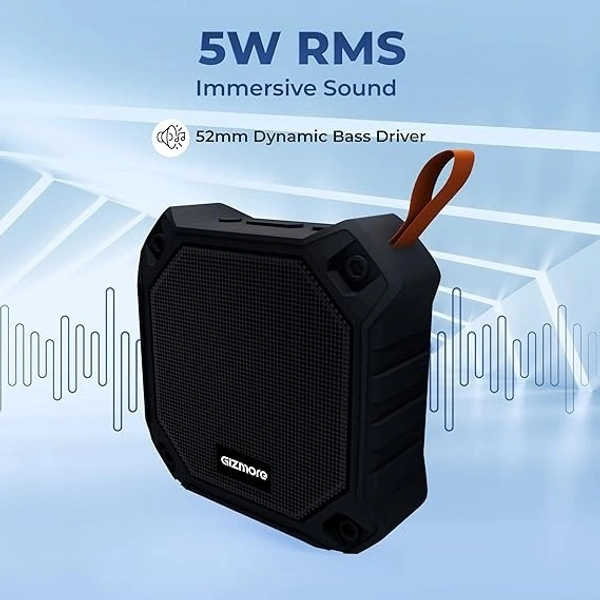 GIZMORE CUBE 5-WATT WIRELESS PORTABLE SPEAKER - Black