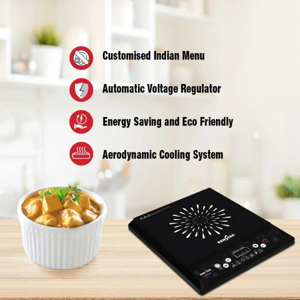 KENSTAR 1200-WATT INDUCTION COOKTOP PUSH BUTTON - Black, 33, 6, 28