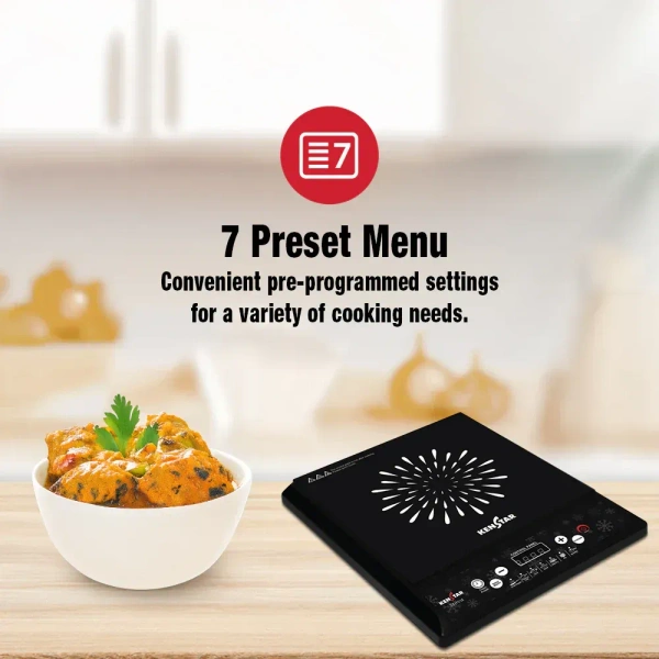 KENSTAR 1200-WATT INDUCTION COOKTOP PUSH BUTTON - Black, 33, 6, 28