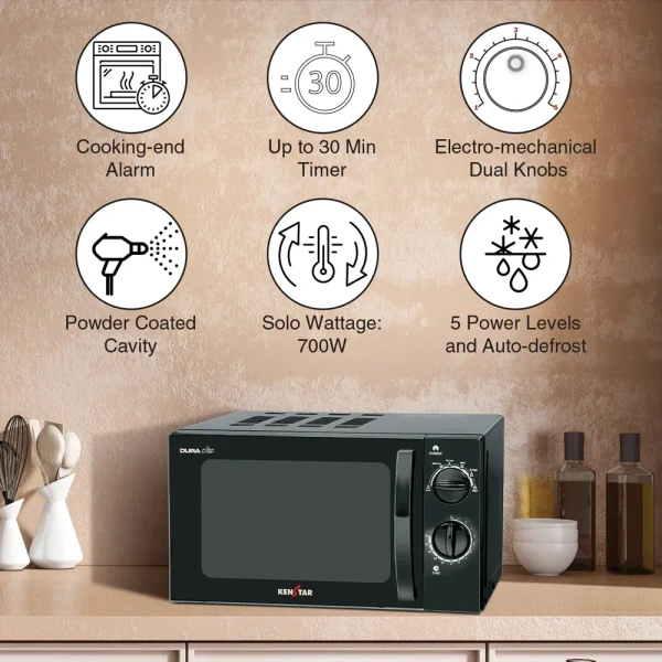 KENSTAR SOLO 20 LITRES 700W MICROWAVE - Black, 35, 27, 46
