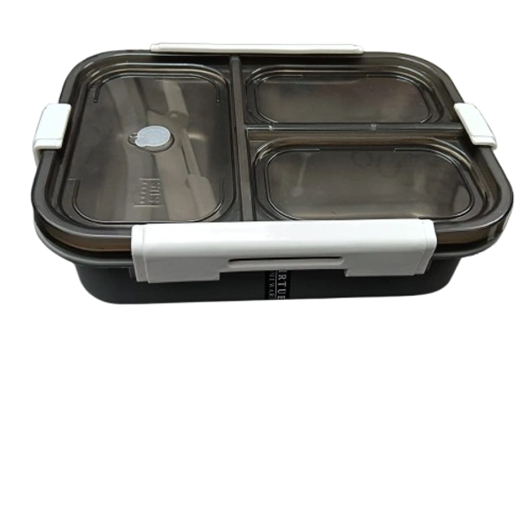 VIRTUE FOOD TIME 3 PARTITION LUNCH BOX - Gray, 22, 7, 16