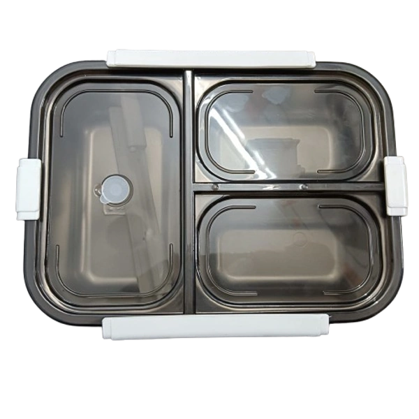 VIRTUE FOOD TIME 3 PARTITION LUNCH BOX - Gray, 22, 7, 16