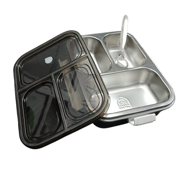 VIRTUE FOOD TIME 3 PARTITION LUNCH BOX - Gray, 22, 7, 16
