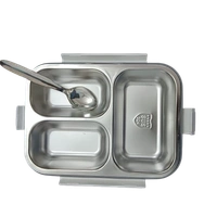VIRTUE FOOD TIME 3 PARTITION LUNCH BOX - Gray, 22, 7, 16