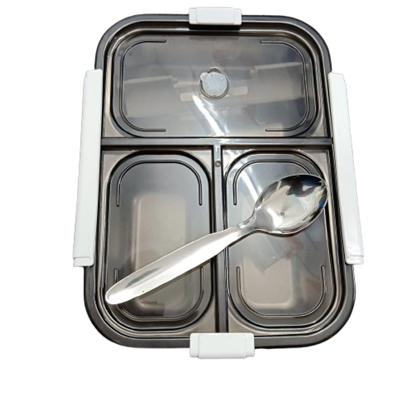 VIRTUE FOOD TIME 3 PARTITION LUNCH BOX - Gray, 22, 7, 16
