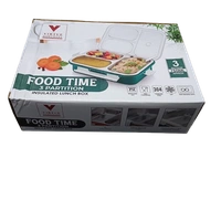 VIRTUE FOOD TIME 3 PARTITION LUNCH BOX - Gray, 22, 7, 16