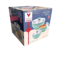 VIRTUE FESTIVA 3PCS SERVING BOWL SET - Cerulean, 23, 23, 23
