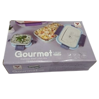 VIRTUE GOURMET LARGE 2PC SET STAINLESS STEEL LUNCH BOX - Gray, 20, 10, 15