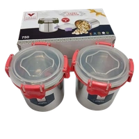 VIRTUE ULTRA STORAGE SET OF 2 STAINLESS STEEL CONTAINERS 750 ML - Gray, 20, 12, 10
