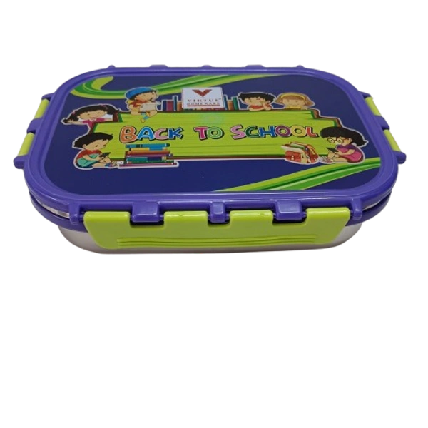 VIRTUE FUNTIME BIG STAINLESS STEEL LUNCH BOX - Blue, 15, 10, 12