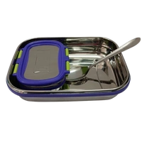 VIRTUE FUNTIME BIG STAINLESS STEEL LUNCH BOX - Blue, 15, 10, 12