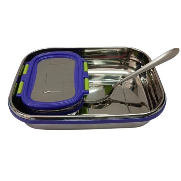 VIRTUE FUNTIME BIG STAINLESS STEEL LUNCH BOX - Blue, 15, 10, 12