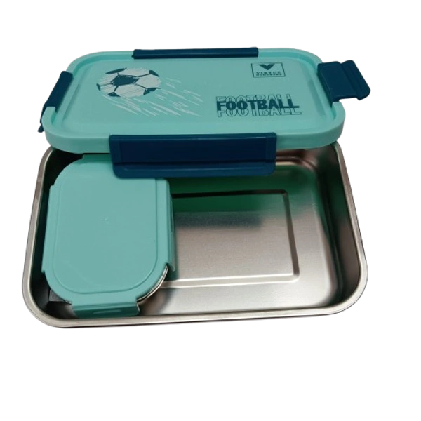 VIRTUE WONDER MEAL LARGE 2PC SET STAINLESS STEEL LUNCH BOX - Cyan Aqua, 20, 10, 15