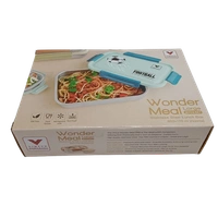 VIRTUE WONDER MEAL LARGE 2PC SET STAINLESS STEEL LUNCH BOX - Cyan Aqua, 20, 10, 15