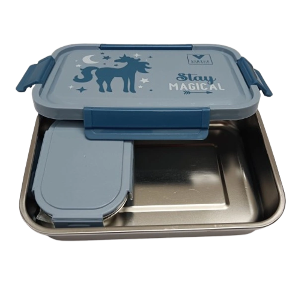 VIRTUE WONDER MEAL LARGE 2PC SET STAINLESS STEEL LUNCH BOX - Blue, 20, 10, 12