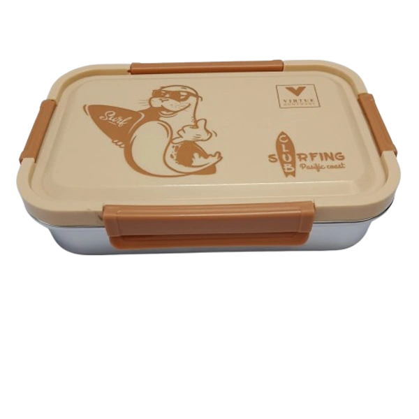VIRTUE WONDER MEAL LARGE 2PC SET STAINLESS STEEL LUNCH BOX - Web Orange, 20, 10, 12
