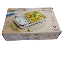 VIRTUE WONDER MEAL LARGE 2PC SET STAINLESS STEEL LUNCH BOX - Web Orange, 20, 10, 12