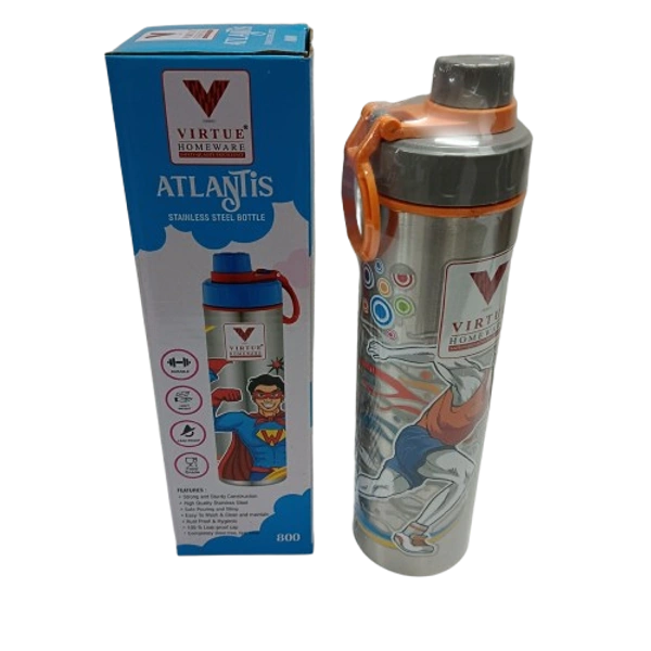 VIRTUE ATLANTIS STAINLESS STEEL BOTTLE FOR KIDS 800 ML - Gray, 10, 25, 10