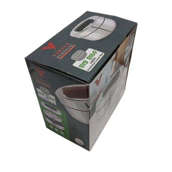VIRTUE BIG BITE LARGE INSULATED LUNCH BOX  - Gray, 15, 12, 15