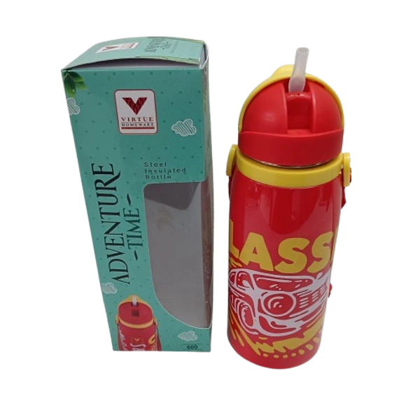 VIRTUE ADVENTURE TIME 600 ml INSULATED WATER BOTTLE - Red, 8, 20, 8