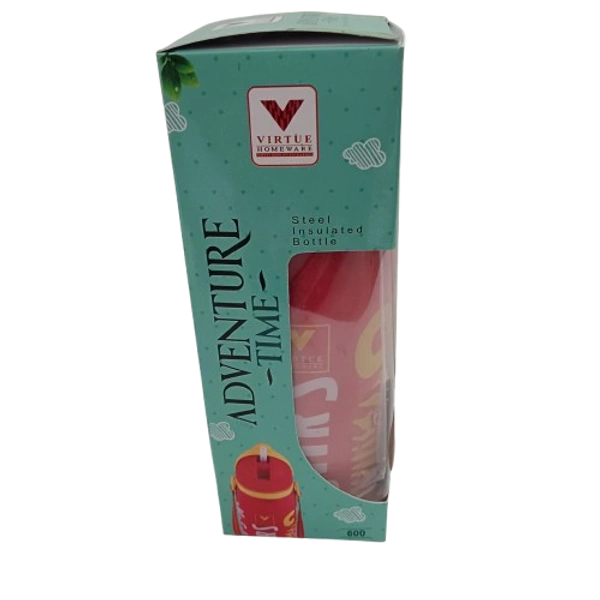 VIRTUE ADVENTURE TIME 600 ml INSULATED WATER BOTTLE - Red, 8, 20, 8