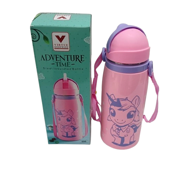 VIRTUE ADVENTURE TIME 600 ml INSULATED WATER BOTTLE - Pink, 8, 20, 8