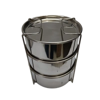 VIRTUE STEEL ON 3 INSULATED TIFFIN WITH 3 STAINLESS STEEL CONTAINERS - Monsoon, 15, 16, 15