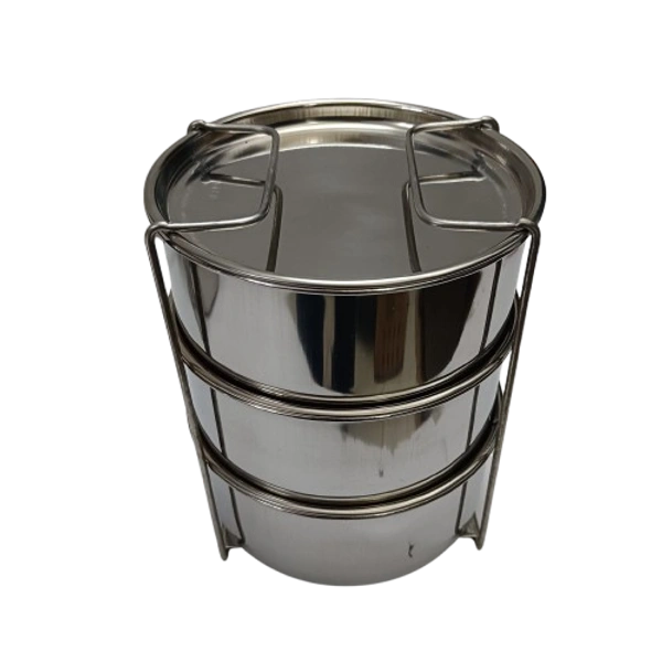 VIRTUE STEEL ON 3 INSULATED TIFFIN WITH 3 STAINLESS STEEL CONTAINERS - Monsoon, 15, 16, 15