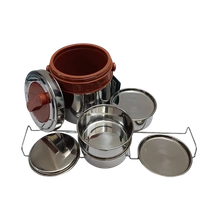 VIRTUE STEEL ON 3 INSULATED TIFFIN WITH 3 STAINLESS STEEL CONTAINERS - Monsoon, 15, 16, 15