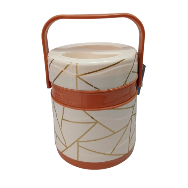VIRTUE ARMOUR 3 INSULATED TIFFIN WITH 3 STAINLESS STEEL CONTAINERS - Web Orange, 15, 16, 15