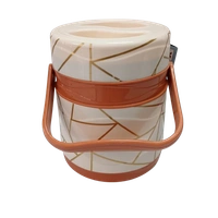 VIRTUE ARMOUR 3 INSULATED TIFFIN WITH 3 STAINLESS STEEL CONTAINERS - Web Orange, 15, 16, 15