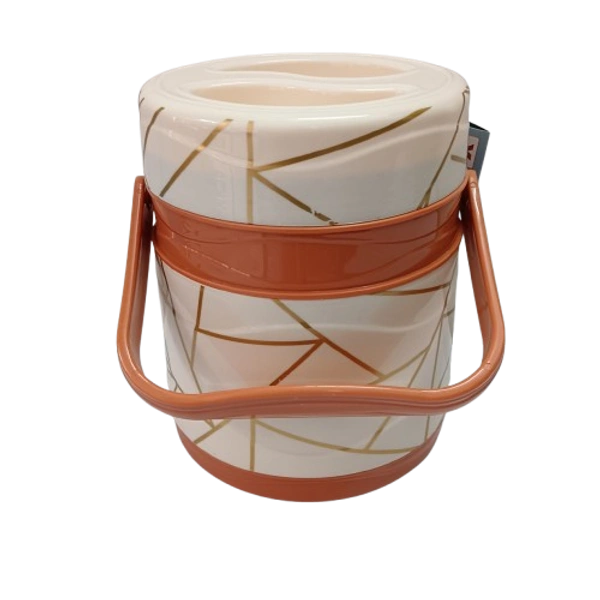 VIRTUE ARMOUR 3 INSULATED TIFFIN WITH 3 STAINLESS STEEL CONTAINERS - Web Orange, 15, 16, 15