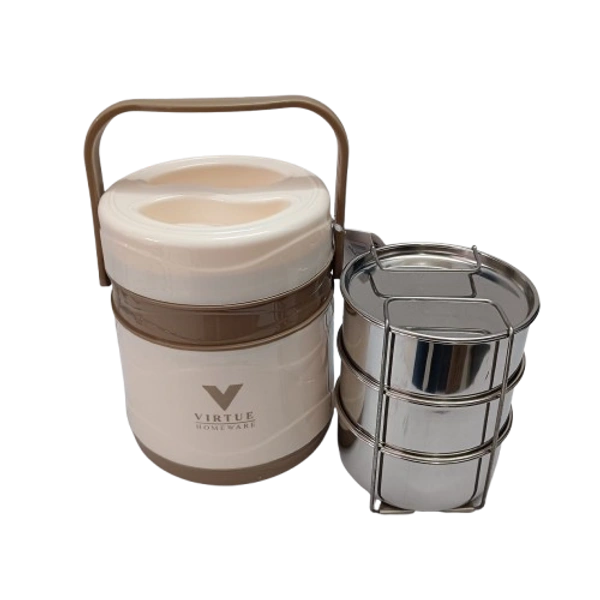 VIRTUE VOGUE 3 INSULATED TIFFIN WITH 3 STAINLESS STEEL CONTAINERS - Primrose, 15, 16, 15
