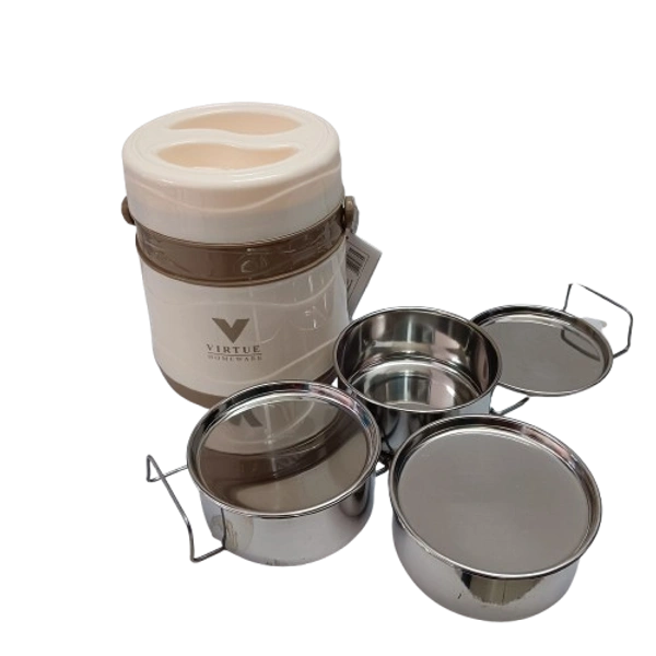 VIRTUE VOGUE 3 INSULATED TIFFIN WITH 3 STAINLESS STEEL CONTAINERS - Primrose, 15, 16, 15
