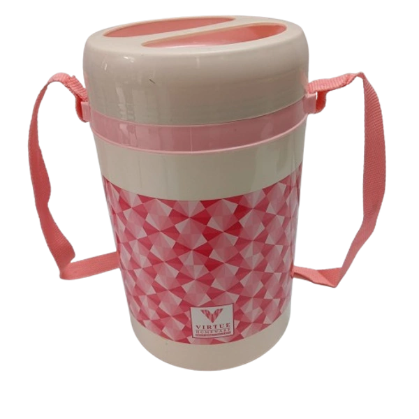 VIRTUE HOT MEAL 4 INSULATED LUNCH PACK WITH 4 STAINLESS STEEL CONTAINERS - Oriental Pink, 15, 20, 15