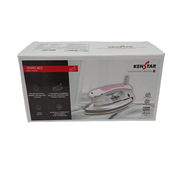 KENSTAR FERRO NEO 1000 WATT DRY IRON - White, 25.2, 11.9, 12.2