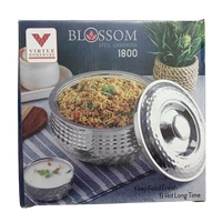 VIRTUE BLOSSOM 1800 ML INSULATED STEEL CASSEROLE - Gray, 18, 10, 18