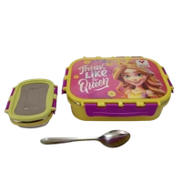 VIRTUE PEEK-A-BOO 2 PCS SET STAINLESS STEEL LUNCH BOX (QUEEN) - Pink, 18, 10, 15