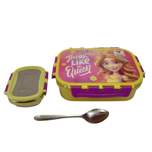 VIRTUE PEEK-A-BOO 2 PCS SET STAINLESS STEEL LUNCH BOX (QUEEN) - Pink, 18, 10, 15