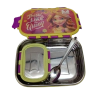 VIRTUE PEEK-A-BOO 2 PCS SET STAINLESS STEEL LUNCH BOX (QUEEN) - Pink, 18, 10, 15