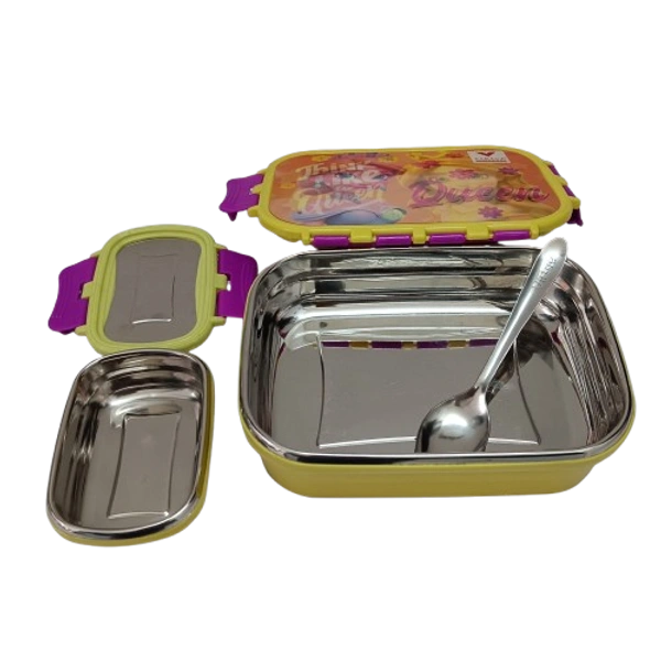 VIRTUE PEEK-A-BOO 2 PCS SET STAINLESS STEEL LUNCH BOX (QUEEN) - Pink, 18, 10, 15