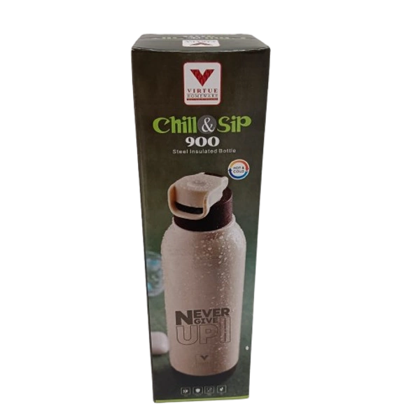VIRTUE CHILL & SIP 900 ml INSULATED WATER BOTTLE - Pink, 8, 22, 8
