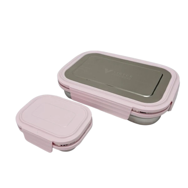 VIRTUE TIFFANY 2PC SET STAINLESS STEEL LUNCH BOX - Pink, 18, 8, 15
