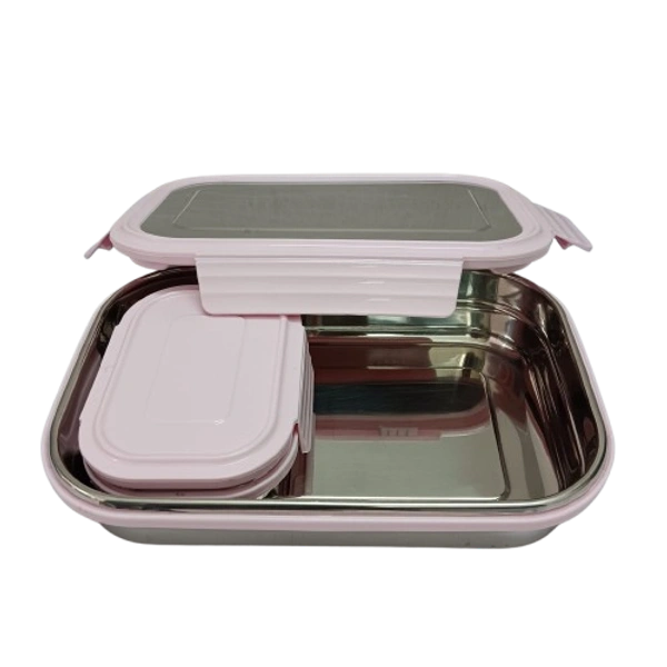 VIRTUE TIFFANY 2PC SET STAINLESS STEEL LUNCH BOX - Pink, 18, 8, 15