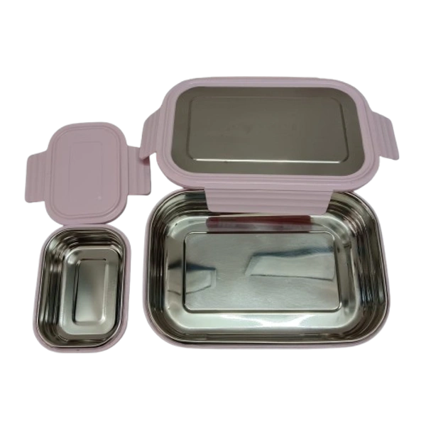 VIRTUE TIFFANY 2PC SET STAINLESS STEEL LUNCH BOX - Pink, 18, 8, 15