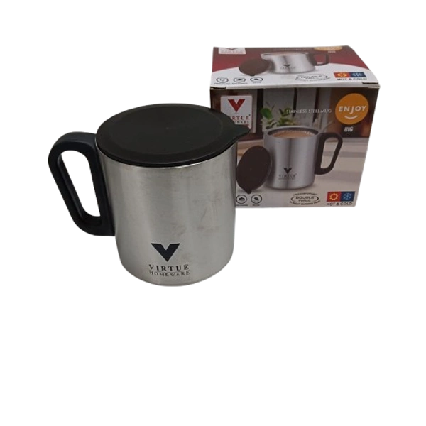 VIRTUE ENJOY BIG 300 ml STAINLESS STEEL MUG - Gray, 12, 10, 10